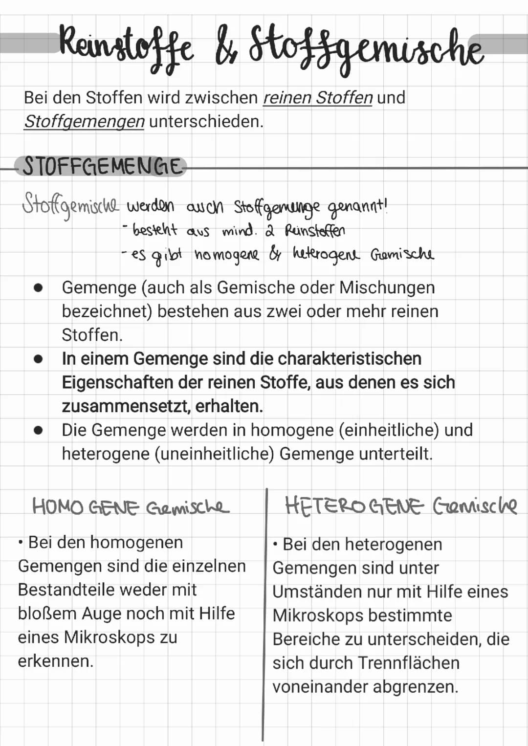 Reinstoffe und Stoffgemische