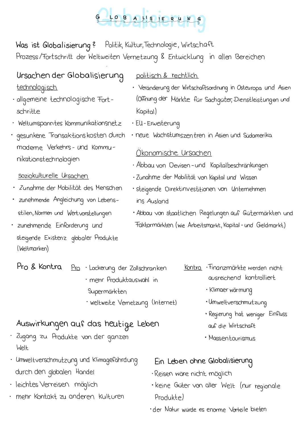 .
.
• Loggleicgung
G
Ursachen der Globalisierung
technologisch
allgemeine technologische Fort-
schritte
Was ist Globalisierung? Politik, Kul