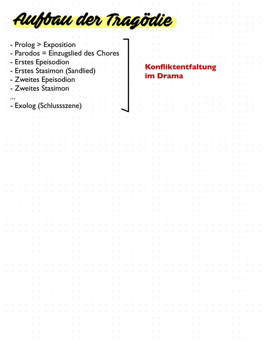 Aufbau der Tragödie
-
Prolog > Exposition
Parodos Einzugslied des Chores
Erstes Epeisodion
Erstes Stasimon (Sandlied)
-
- Zweites Epeisodion