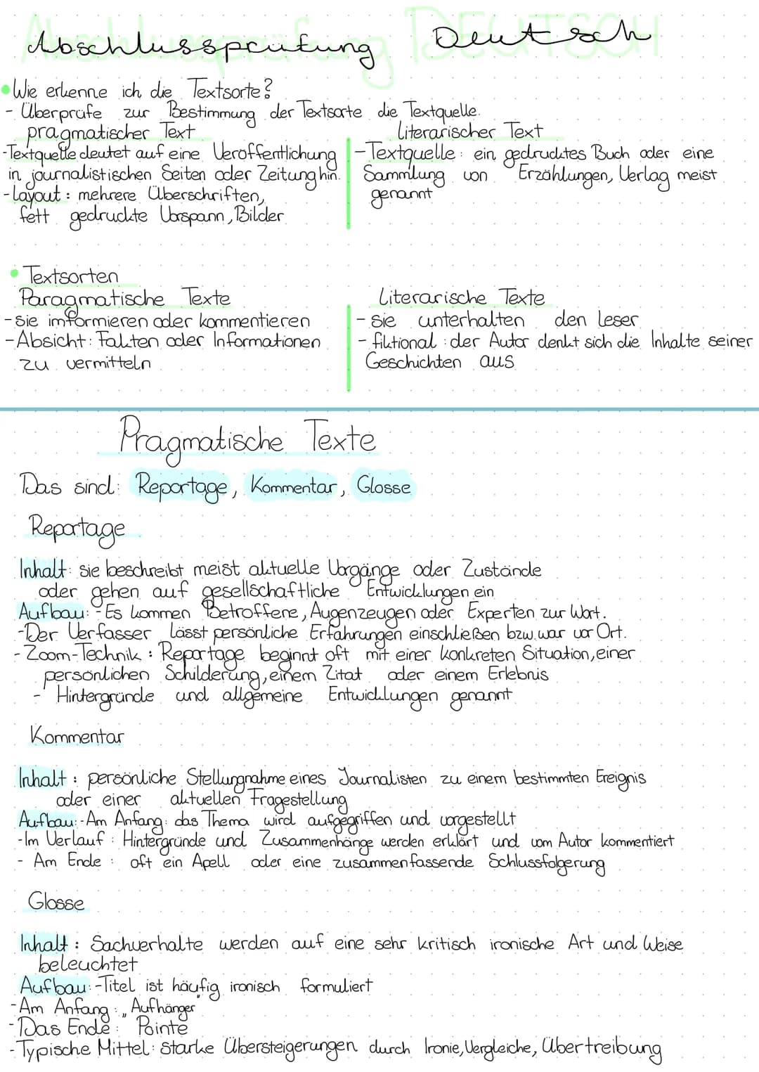 Pragmatische Texte und literarische Texte 