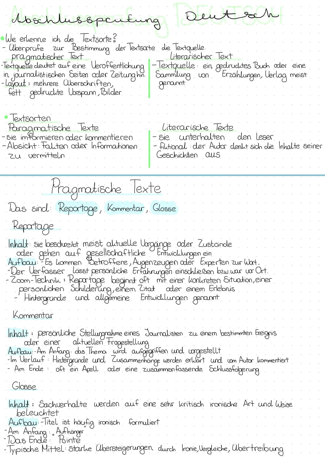Abschlusspruting
Wie erkenne ich die Textsorte?
Überprüfe zur Bestimmung der Textsorte die Textquelle.
pragmatischer Text
-Textquelle cleute
