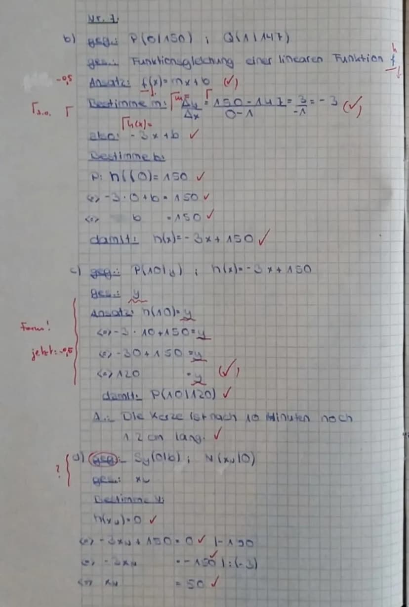form!
Nr. 3:
b) gigie filx) = 4x + A
2
S...
3.4. (ges. S(x₂12₂)
A3: 919
A4: 313
3. Klassenarbeit:
f₂(x) = -0,25 x + 2,5
Ansatz: f(x) - f₂(x)