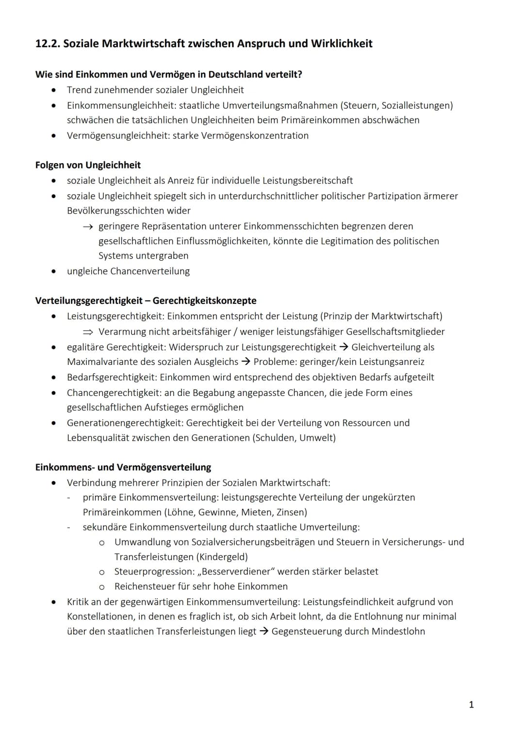 12.2. Soziale Marktwirtschaft zwischen Anspruch und Wirklichkeit
Wie sind Einkommen und Vermögen in Deutschland verteilt?
Trend zunehmender 