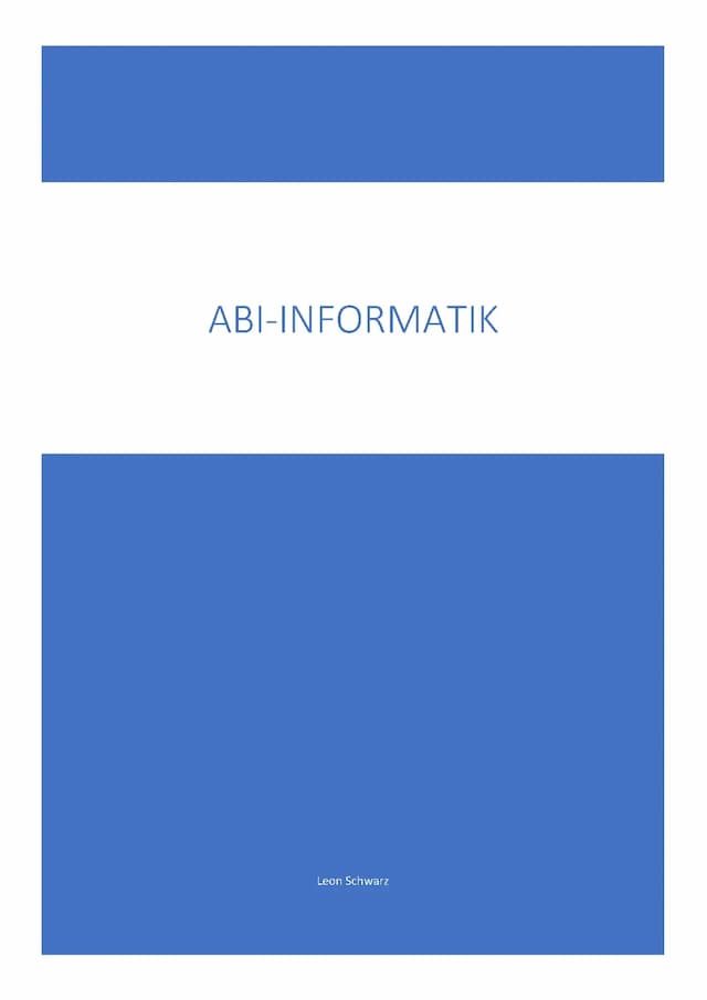 Know Informatik Abitur 2022 Lernzettel  thumbnail