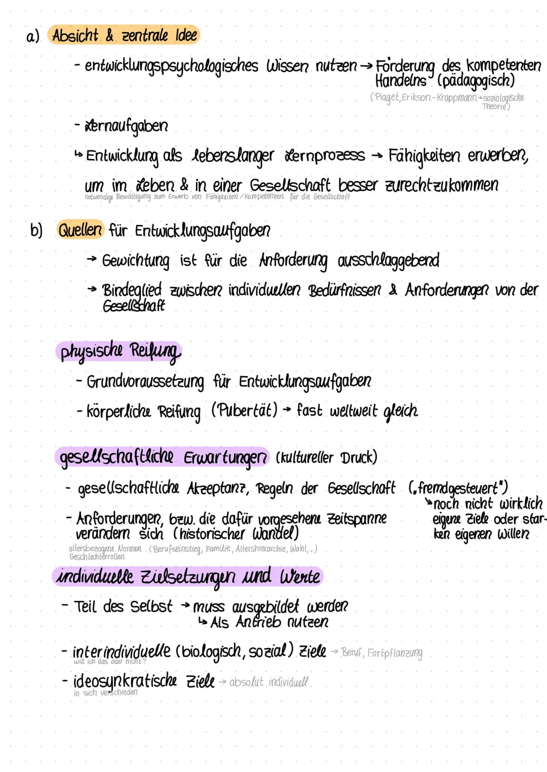 a) Absicht & zentrale Idee
- entwicklungspsychologisches Wissen nutzen → Forderung des kompetenten
Handelns (pädagogisch)
(Piaget, Erikson-K