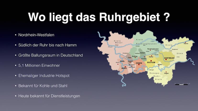Wirtschaftsregionen im
Wandel ●
●
Merkmale altindustrialisierter Räume
Sektoren Modell
Raumbeispiel Ruhrgebiet
●
●
Inhaltsverzeichnis
Wo lie