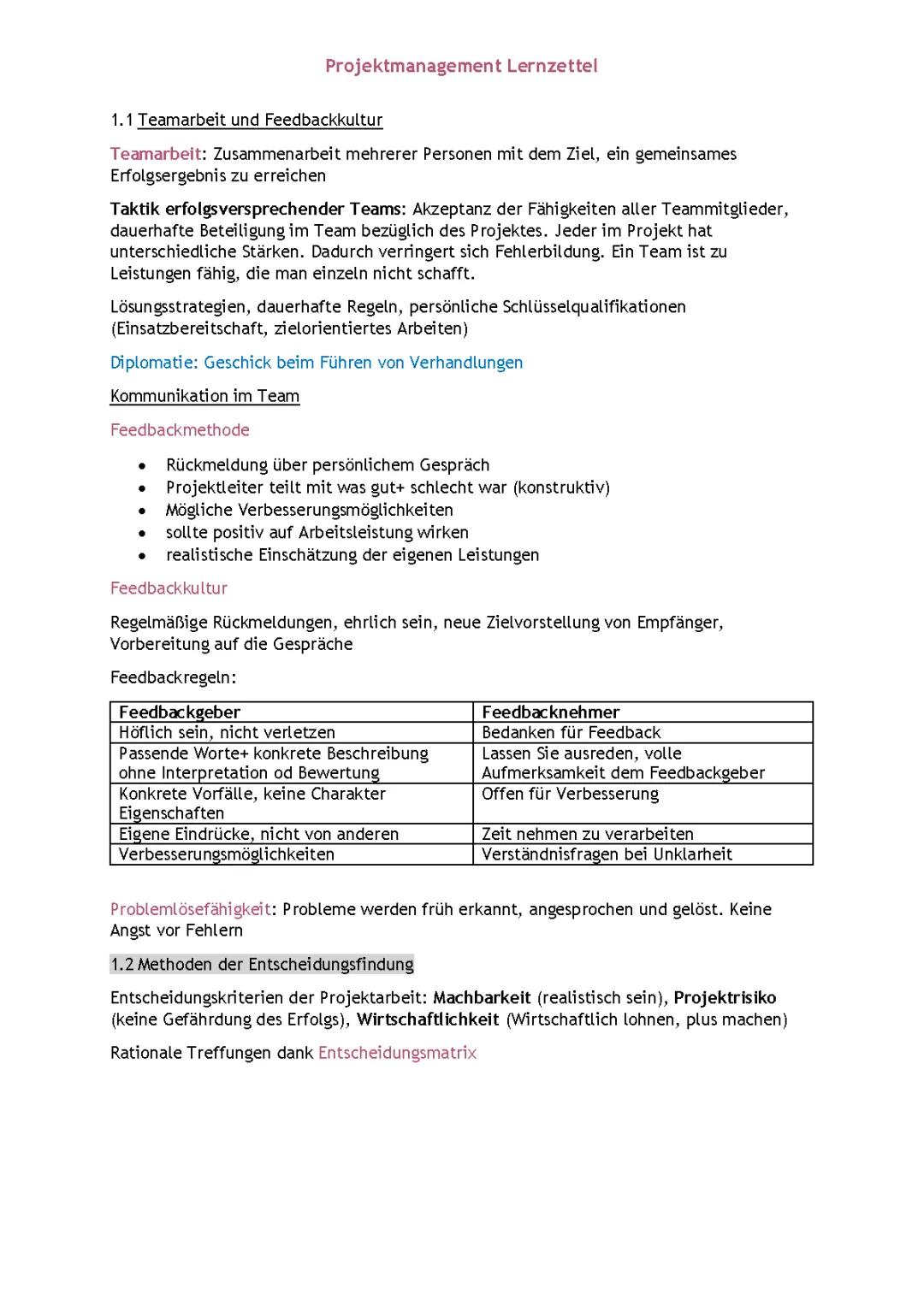 Projektmanagement Grundbegriffe