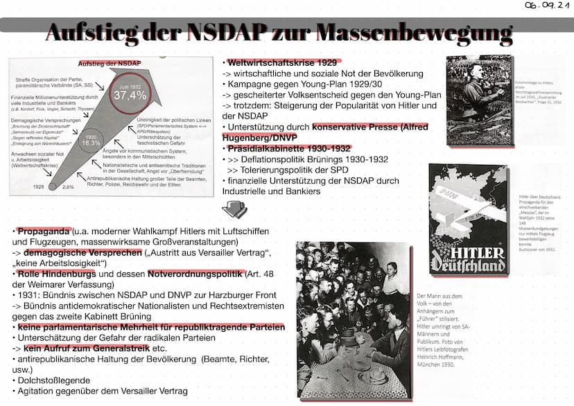 Weltwirtschaftskrise 1929 – Beginn des Scheiterns der
Weimarer Republik?!
Weltwirtschaftskrise 1929
• Zusammenbruch New Yorker Börse im Okto