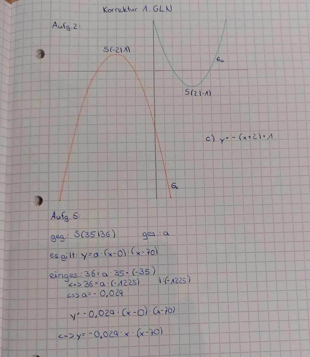 9N
1. Großer Leistungsnachweis in Mathematik
Name:
Aufgabe 1: In der rechten
Abbildung siehst du drei
Parabeln
in
einem
Koordinatensystem. G