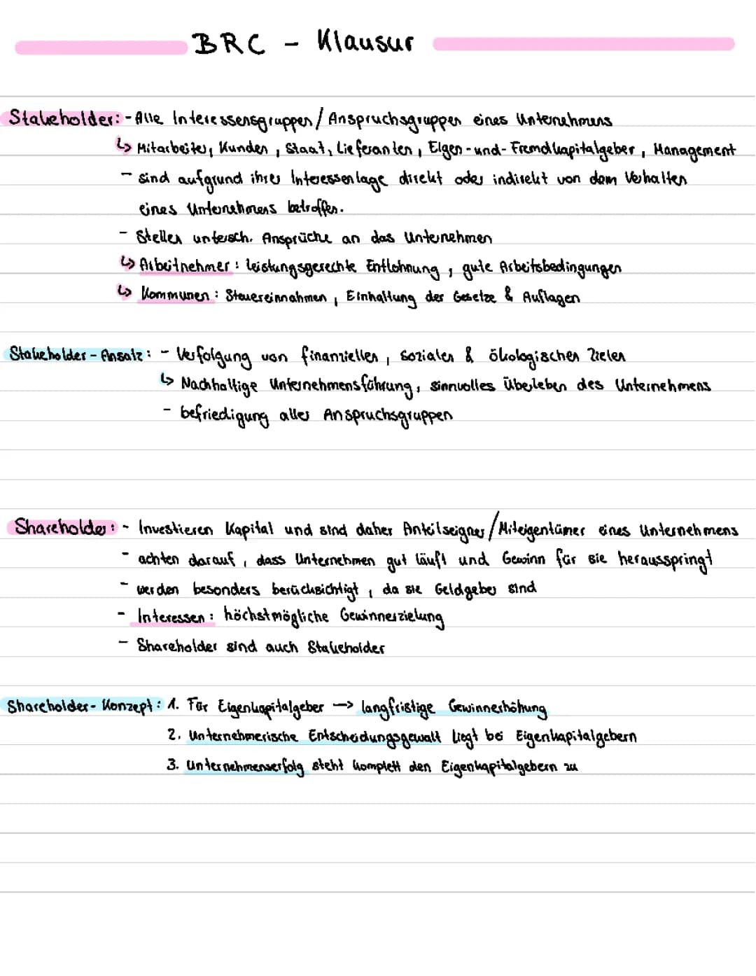 Stakeholder, Shareholder & Gründung eines Unternehmens