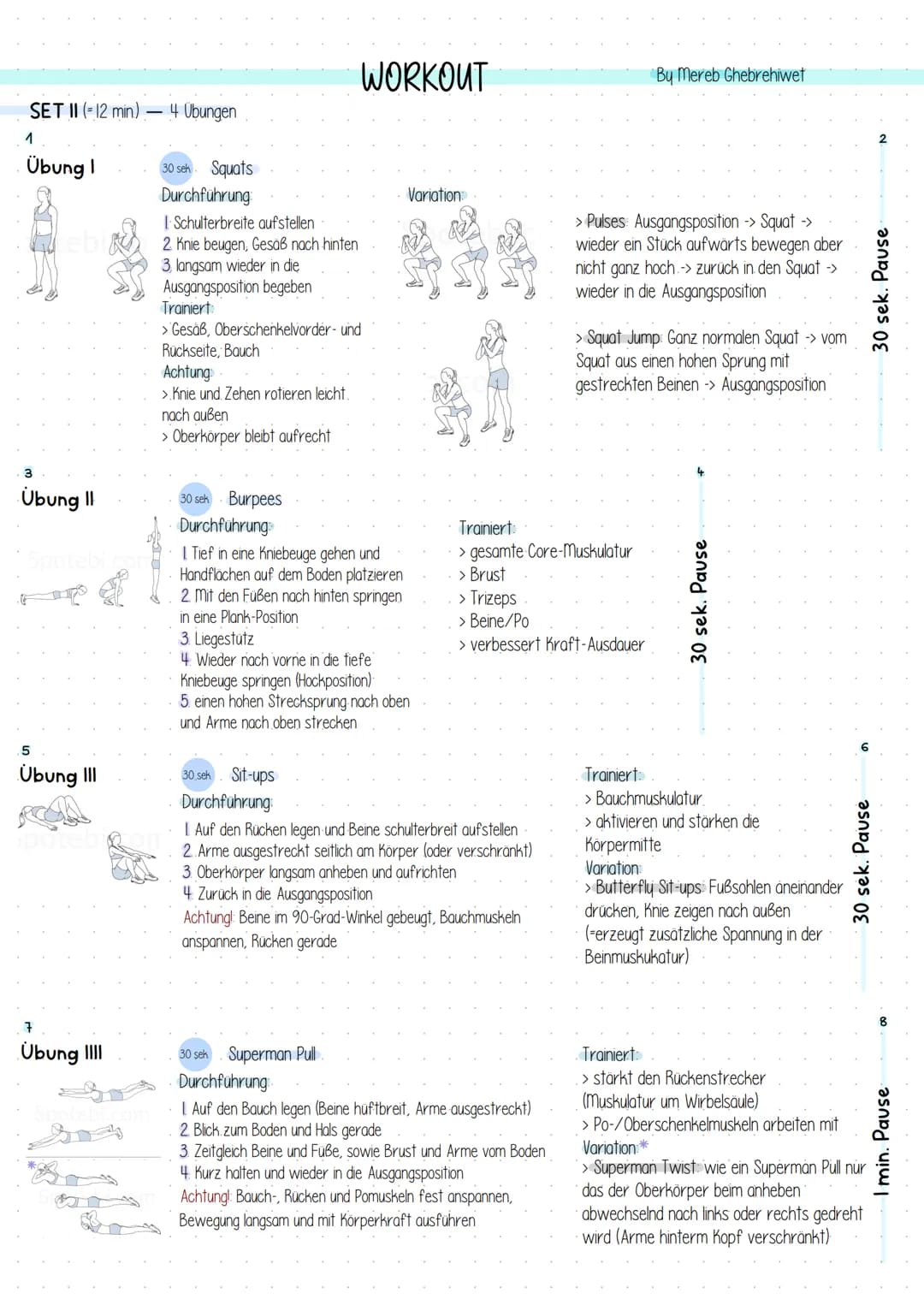 HIIT - Workout
Hochintensives Intervalltraining By Mereb Ghebrehiwet
Schwerpunkt: Ganzkörpertraining & Fettverbrennung
Ziele des Trainings:
