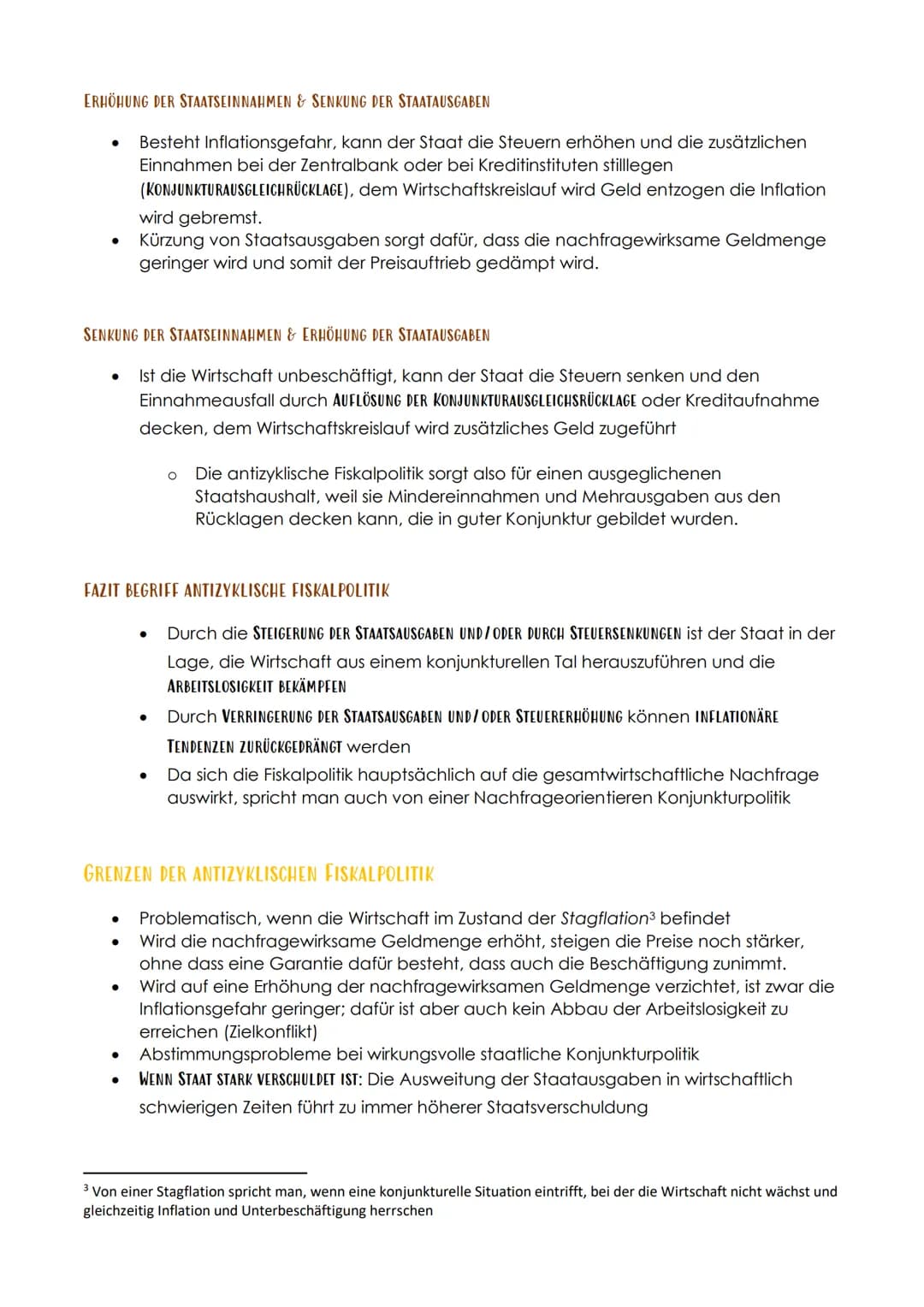 LG 5: WIRTSCHAFTSPOLITIK UNTERSUCHEN UND BEWERTEN
Unter Wirtschaftspolitik versteht man die Beeinflussung der Wirtschaft durch politische
Ma