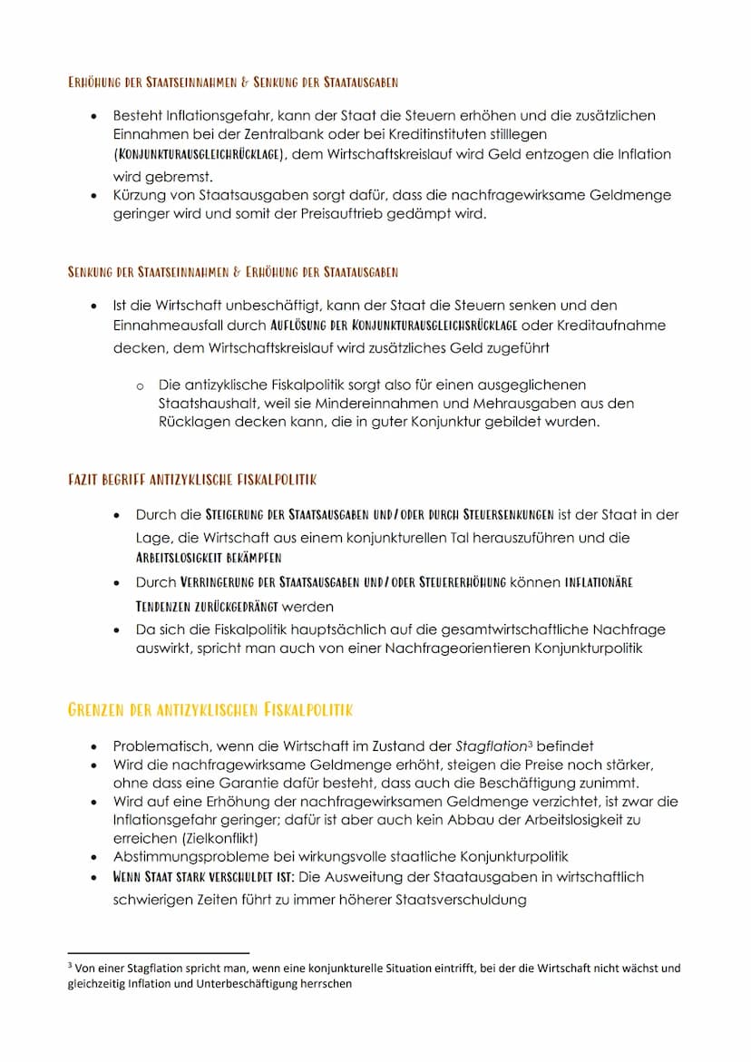 LG 5: WIRTSCHAFTSPOLITIK UNTERSUCHEN UND BEWERTEN
Unter Wirtschaftspolitik versteht man die Beeinflussung der Wirtschaft durch politische
Ma