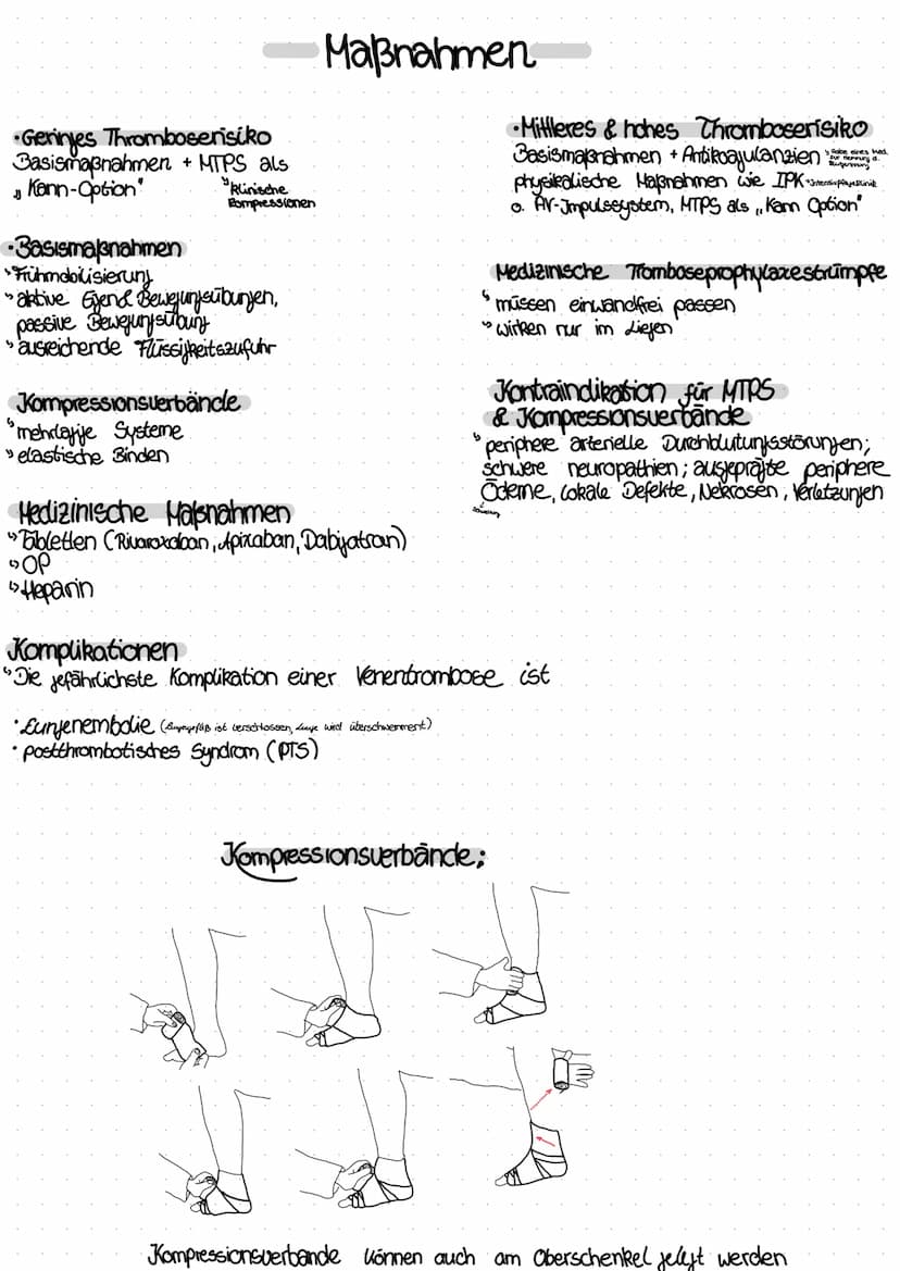 Thrombose
PROPHYLAXE
"Maßnahmen zur Mobilisation
→ Thromboseprophylaxe-strumpfe.
-Jeninnungshemmende. Medi. (Heparin)
Das individuelle Risik