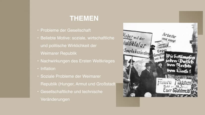 Die Neue
Sachlichkeit 04
05
06
03
01
02
INHALTSVERZEICHNIS
KONTEXT
?
DEFINITION
THEMEN
LITERATUR
AUTOREN UND
IHRE WERKE
31
BEISPIEL Beispiel