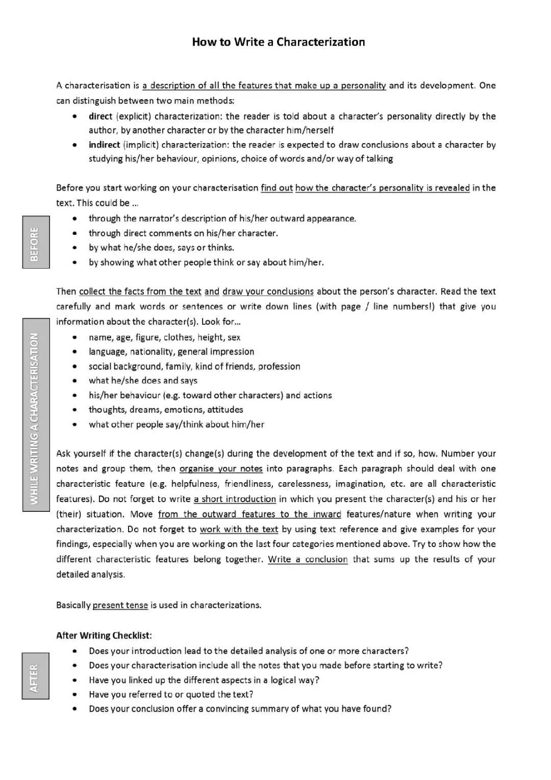 How to Write a Characterization: Examples and Tips for Class 8