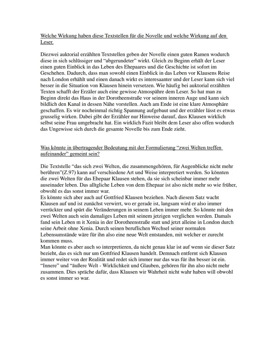Deutsch Lk nach den Ferien
04.04.2020
Die unterstrichenden Textstellen inhaltlich und sprachlich darstellen.
Die Novelle "Das Haus in der Do