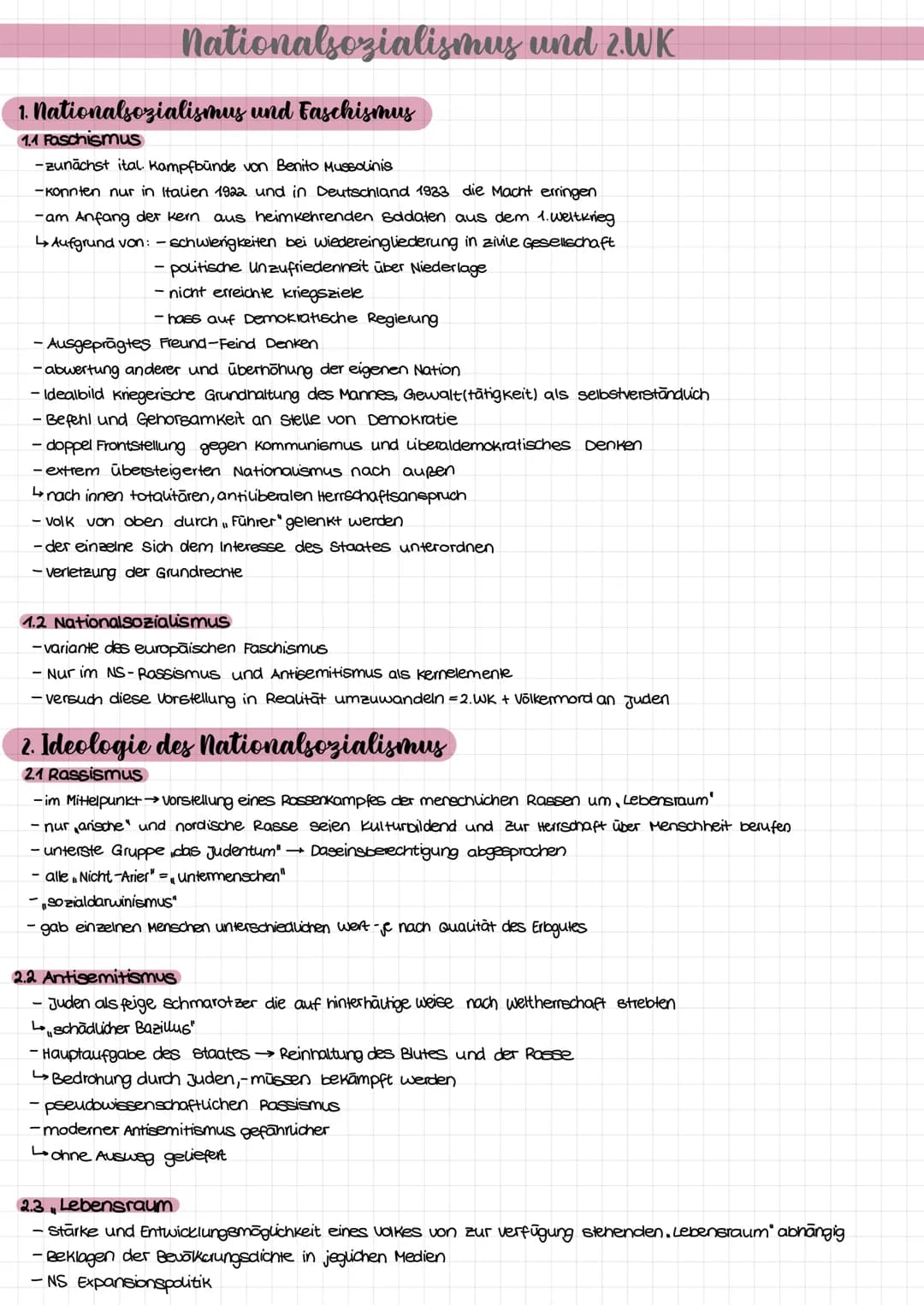 Nationalsozialismus und 2. WK
1. Nationalsozialismus und Faschismus
1.1 Faschismus
- zunächst ital. Kampfbünde von Benito Mussolinis
-konnte