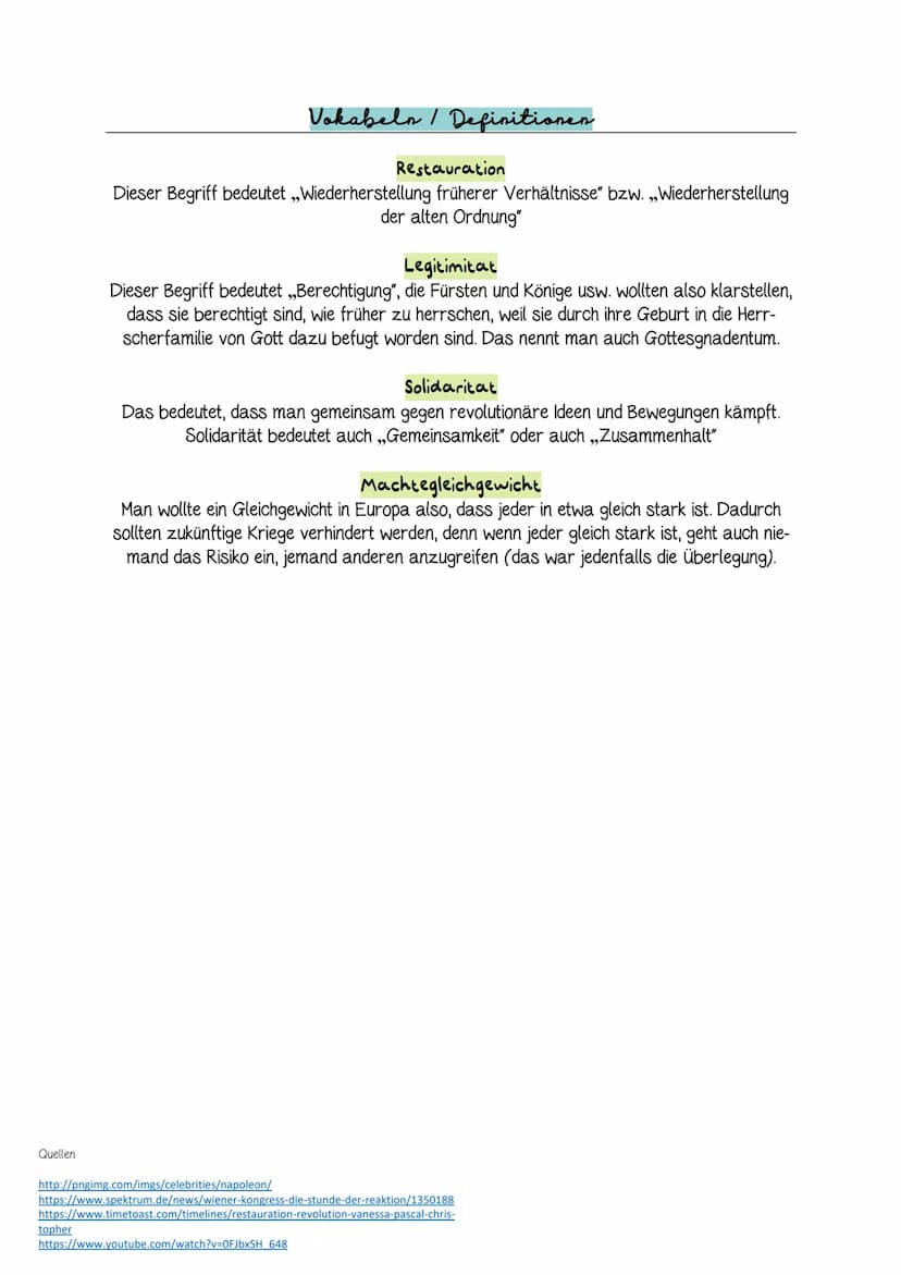 Wiener Kongress
Die Neuordnung Europas nach Napoleon
Was ist der Wiener Kongress?
= Die Neuordnung Europas nach der Nie-
derlage Napoleons. 