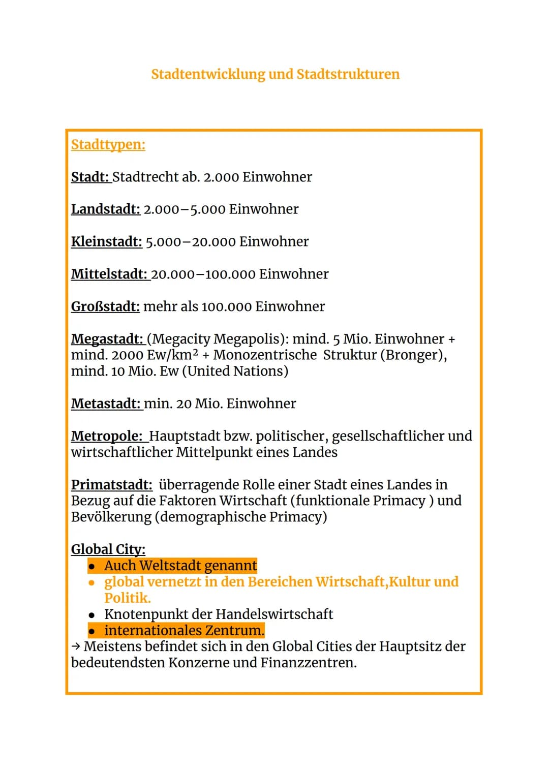 Stadttypen:
Stadt: Stadtrecht ab. 2.000 Einwohner
Landstadt: 2.000-5.000 Einwohner
Kleinstadt: 5.000-20.000 Einwohner
Mittelstadt: 20.000-10