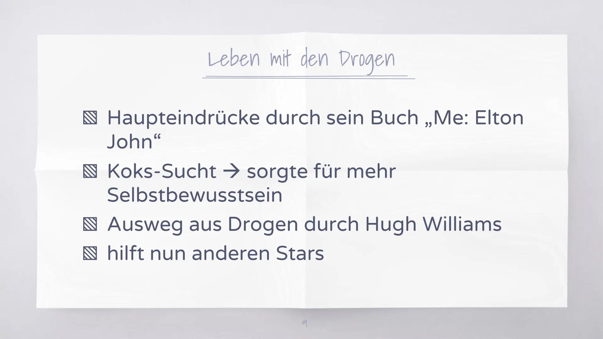 Biografie:
--> er schreibt die Texte
--> Elton John setzt eine Melodie drunter
Geb. 25.3.1947 --> 73 in GB
Nach Trennung der Eltern --> wuch