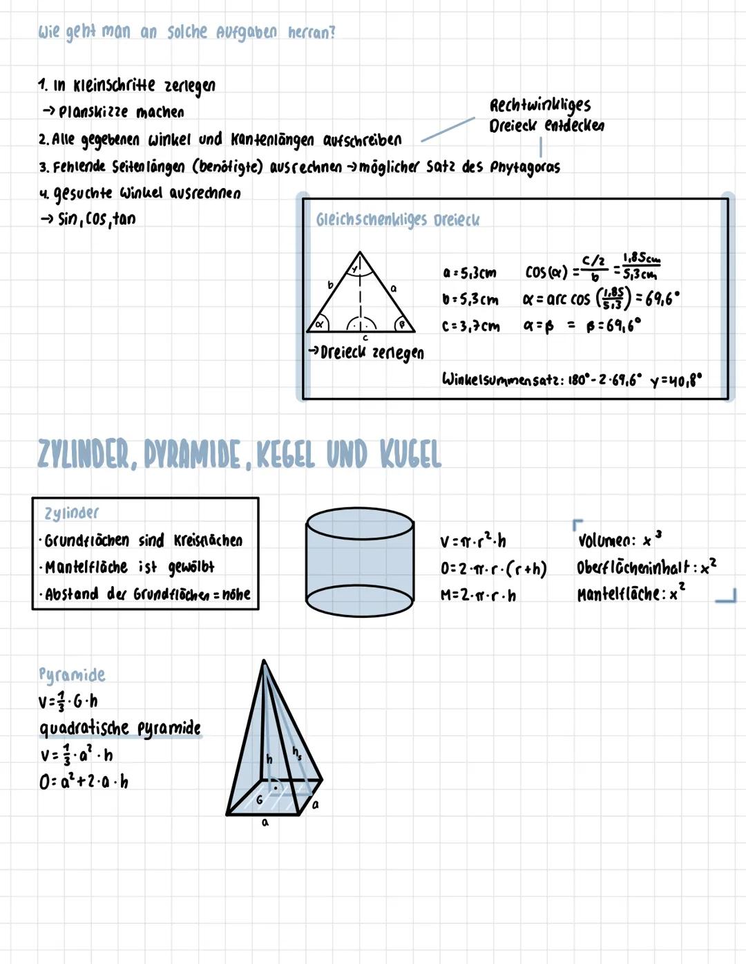 MATHE TRIGO NOMETRIE
Kathete b
a
C
Y
Hypotenuse c
Sin =
vorgehensweise S.D.P.
1. rechten Winkel finden
2. Formel passend umstellen, damit di