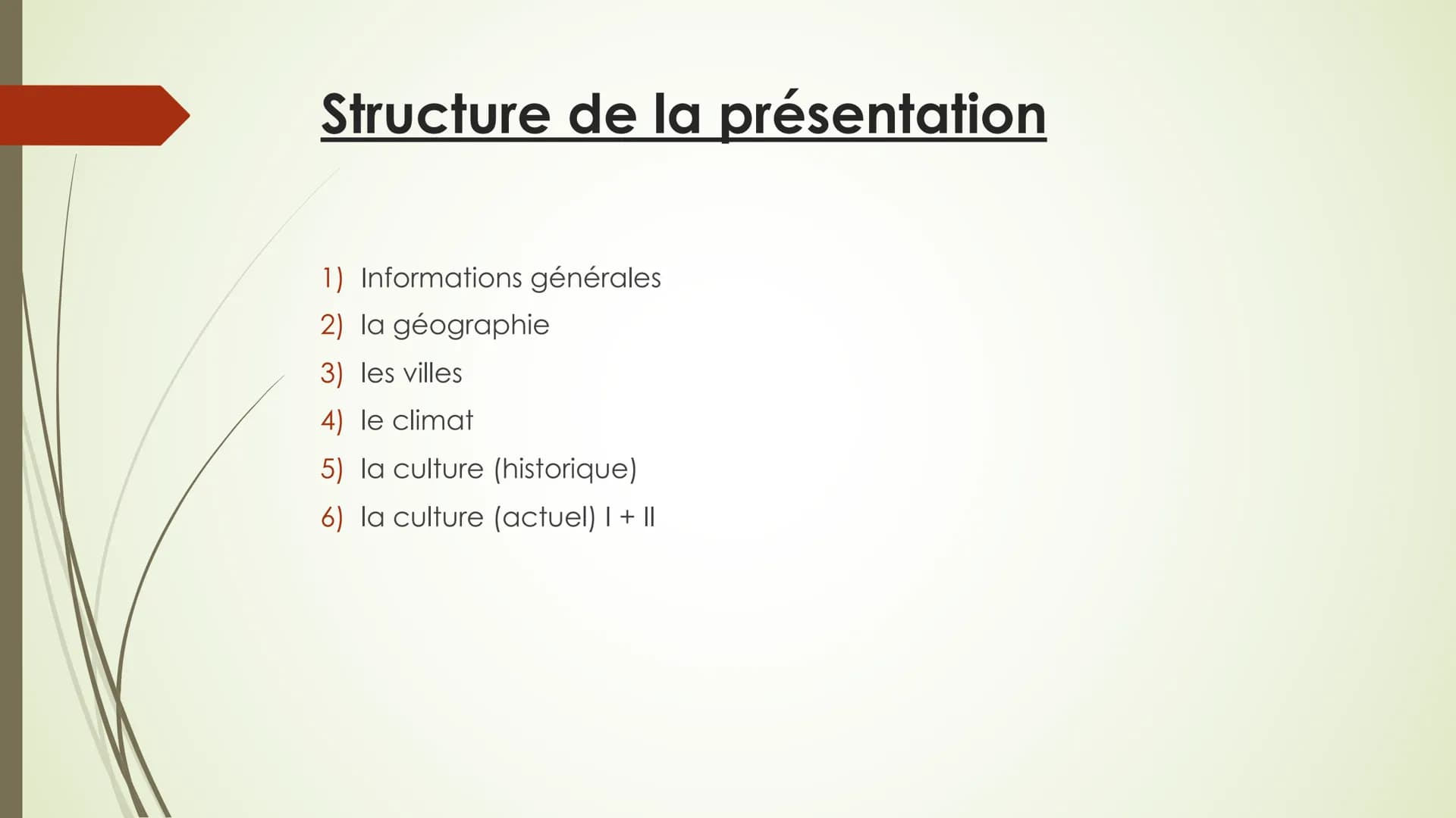 Provence-Alpes-Côte-d'Azur
N Structure de la présentation
1) Informations générales
2) la géographie
3) les villes
4) le climat
5) la cultur
