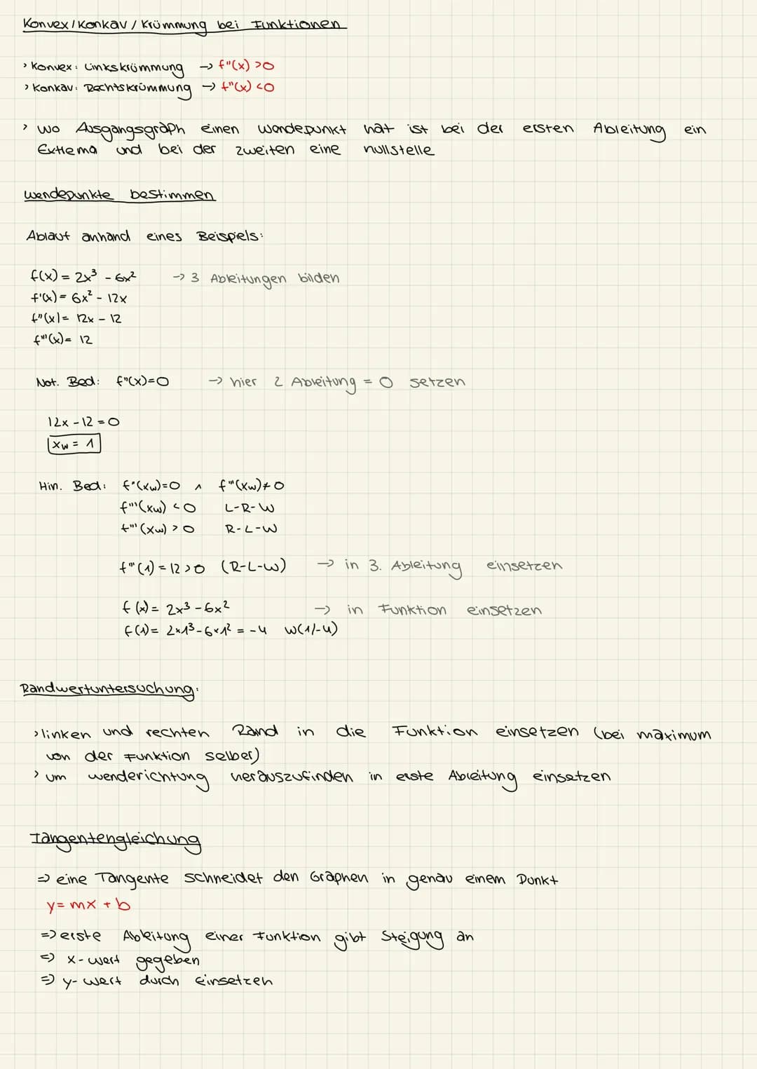 ANALYSIS:
Extrempunkte bestimmen.
1.) Notwendige Bedingung: =D Lösen der Gleic
Gleichung:
2.) Hinreichende Bedingung =D f'(x) = 0 und an
lok