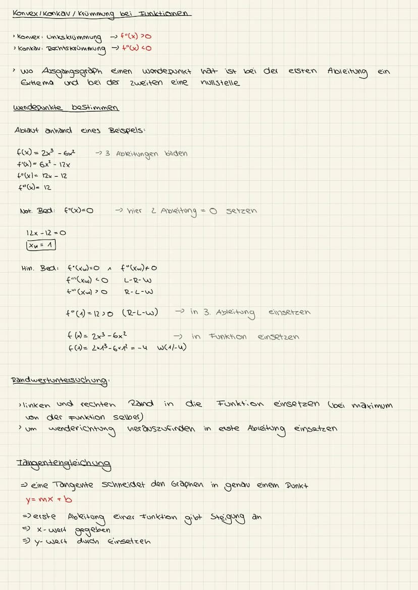 ANALYSIS:
Extrempunkte bestimmen.
1.) Notwendige Bedingung: =D Lösen der Gleic
Gleichung:
2.) Hinreichende Bedingung =D f'(x) = 0 und an
lok