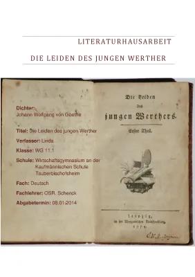 Know Johann Wolfgang v. Goethe: "Die Leiden des jungen Werther" (Schüler-Hausarbeit, Kl. 11) thumbnail