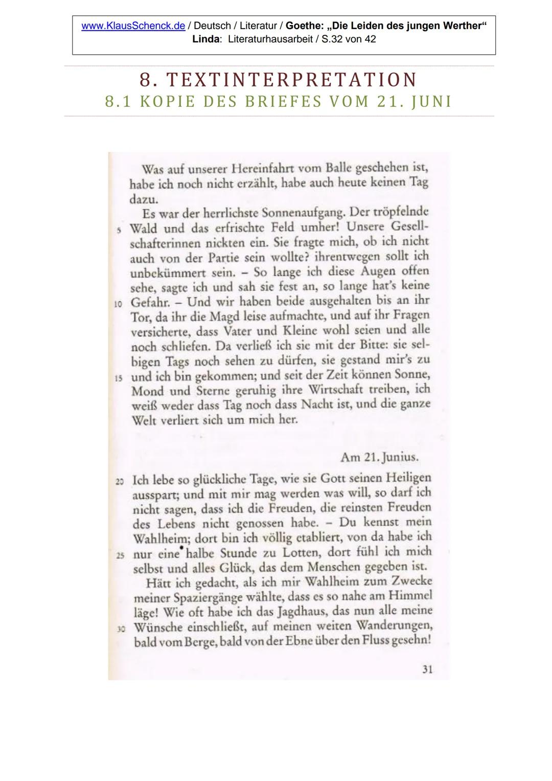DIE LEIDEN DES JUNGEN WERTHER
LITERATURHAUSARBEIT
Dichter:
Johann Wolfgang von Goethe
Titel: Die Leiden des jungen Werther
Verfasser: Linda
