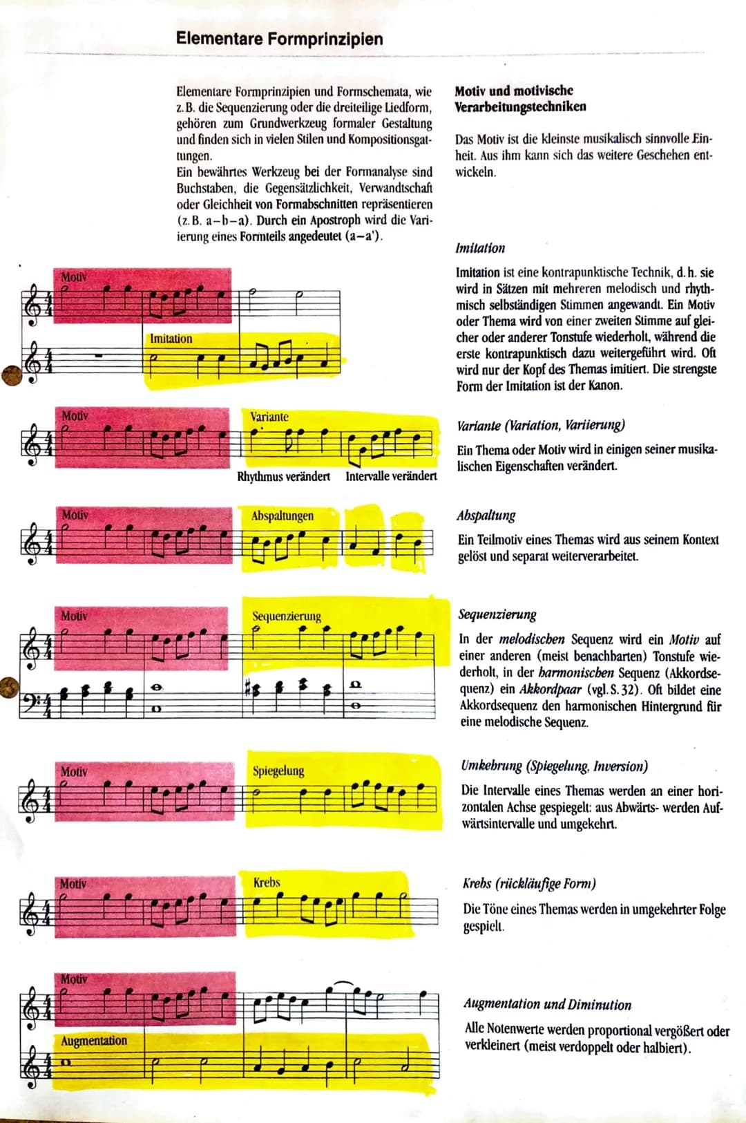 Motiv und Thema
Das Motiv und seine Verarbeitung
Ein Motiv ist die kleinste musikalisch sinnvolle Einheit; aus ihm kann
sich das weitere Ges