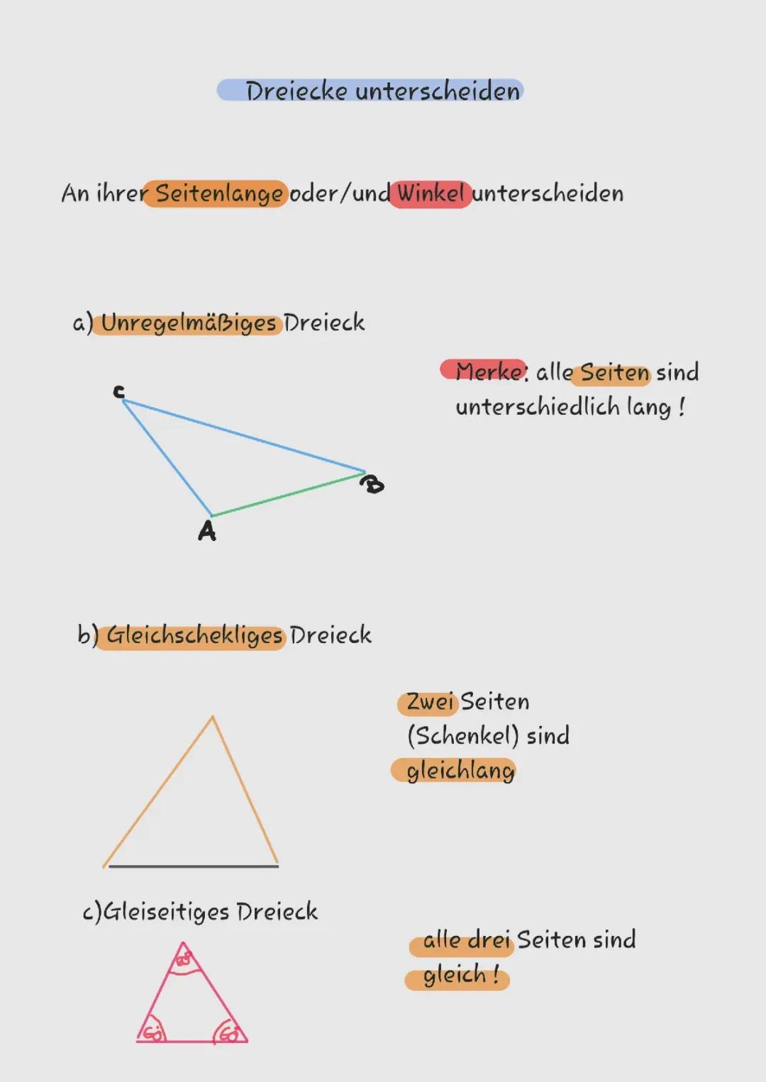 Dreiecke unterscheiden