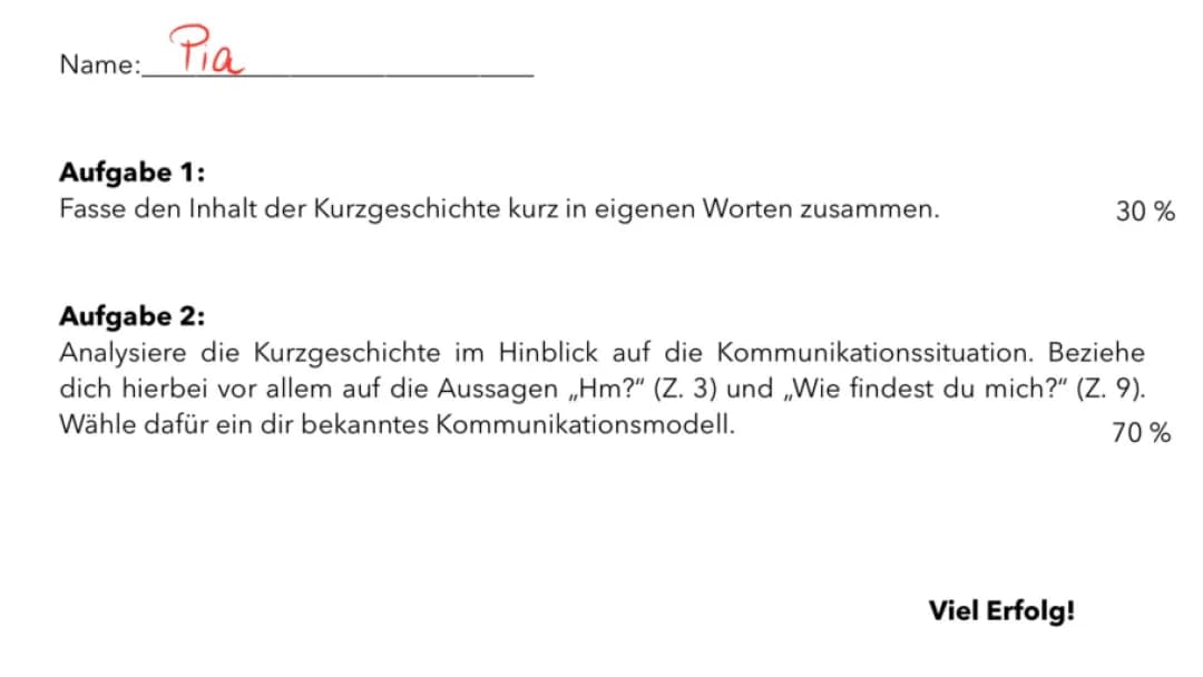 Weidmanns Nachtgespräche Kommunikationsanalyse - Klausur und Deutungshypothese