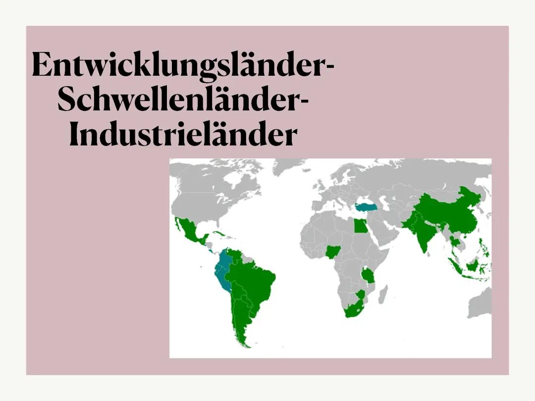 Entwicklungsländer- Schwellenländer- Industrieländer