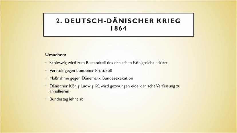 DIE EINIGUNGSKRIEGE
DEUTSCHLANDS UNTER OTTO VON
BISMARCK ●
●
●
●
●
●
1.Ausgangslage
2. Deutsch-Dänischer Krieg
3. Preußisch-Österreichischer