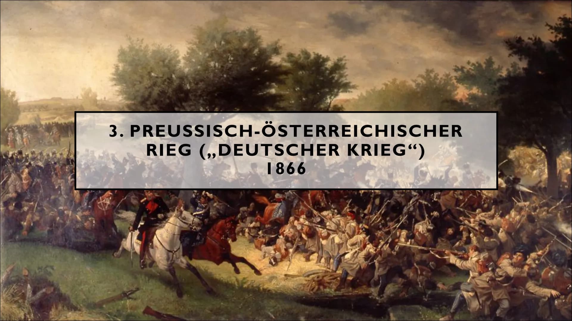 DIE EINIGUNGSKRIEGE
DEUTSCHLANDS UNTER OTTO VON
BISMARCK ●
●
●
●
●
●
1.Ausgangslage
2. Deutsch-Dänischer Krieg
3. Preußisch-Österreichischer
