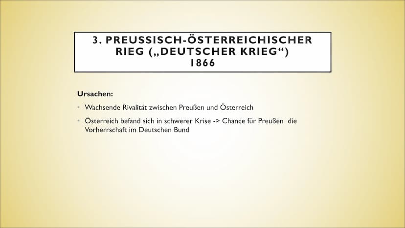 DIE EINIGUNGSKRIEGE
DEUTSCHLANDS UNTER OTTO VON
BISMARCK ●
●
●
●
●
●
1.Ausgangslage
2. Deutsch-Dänischer Krieg
3. Preußisch-Österreichischer