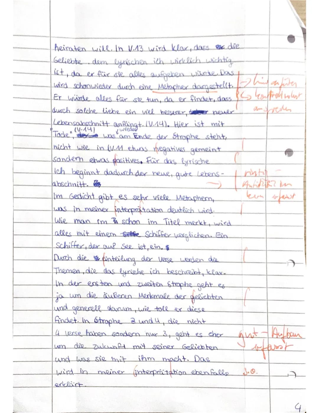 Klasse 11/3
Name:
Beurteilung:
Einleitung (Textinformation, Darstellung des Themas/
Deutungshypothese)
Klassenarbeit Nr. 1
Hauptteil und Sch