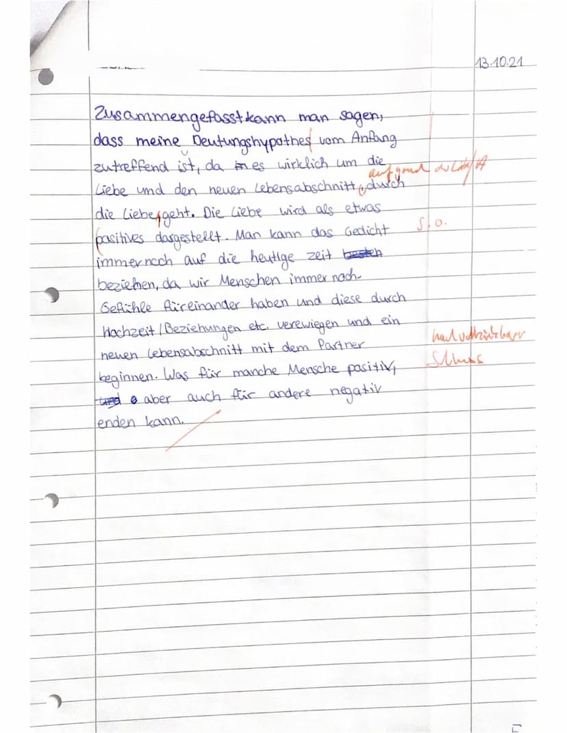 Klasse 11/3
Name:
Beurteilung:
Einleitung (Textinformation, Darstellung des Themas/
Deutungshypothese)
Klassenarbeit Nr. 1
Hauptteil und Sch