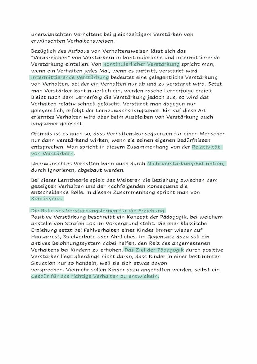 Klausurvorbereitung EW Nr.2
Lernen durch Verstärkung
Lernen durch Verstärkung wird in der Fachwissenschaft als der Prozess,
in dessen Verlau