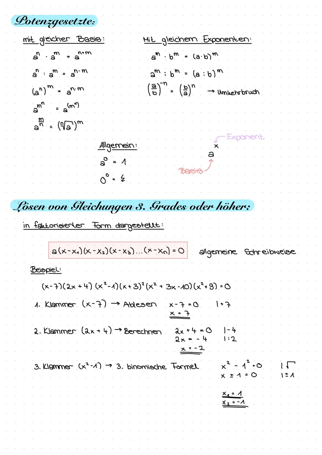 Substitution:
Beispiel:
Z1,2
ہے ام
2
+
√(3) ²
= 1
1
√
Beispiel:
x = 3
11
x-3=0
2x4 6x
- 2
=
Z
2-{-1,1₁-√2,√2}
2
1
-
11
2
- 3z + 20
2
3x² + 2