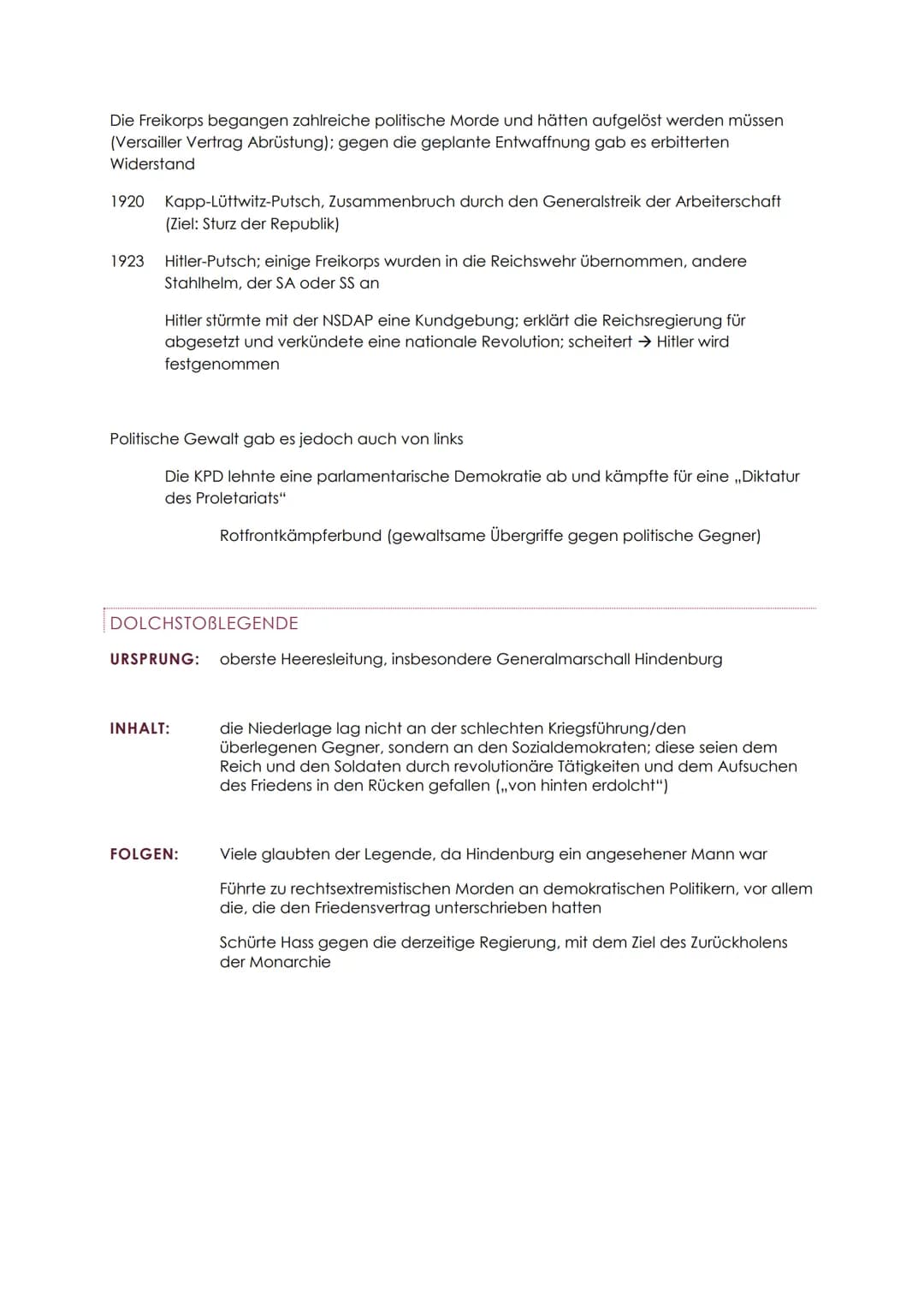 WEIMARER REPUBLIK UND DRITTES
REICH
ZEITSTRAHL
Ende Okto-
ber
9.11.1918
19.1.1919
6.2.1919
Juni 1919
1920
1921
1922
1923
1924
1925
1926
1929
