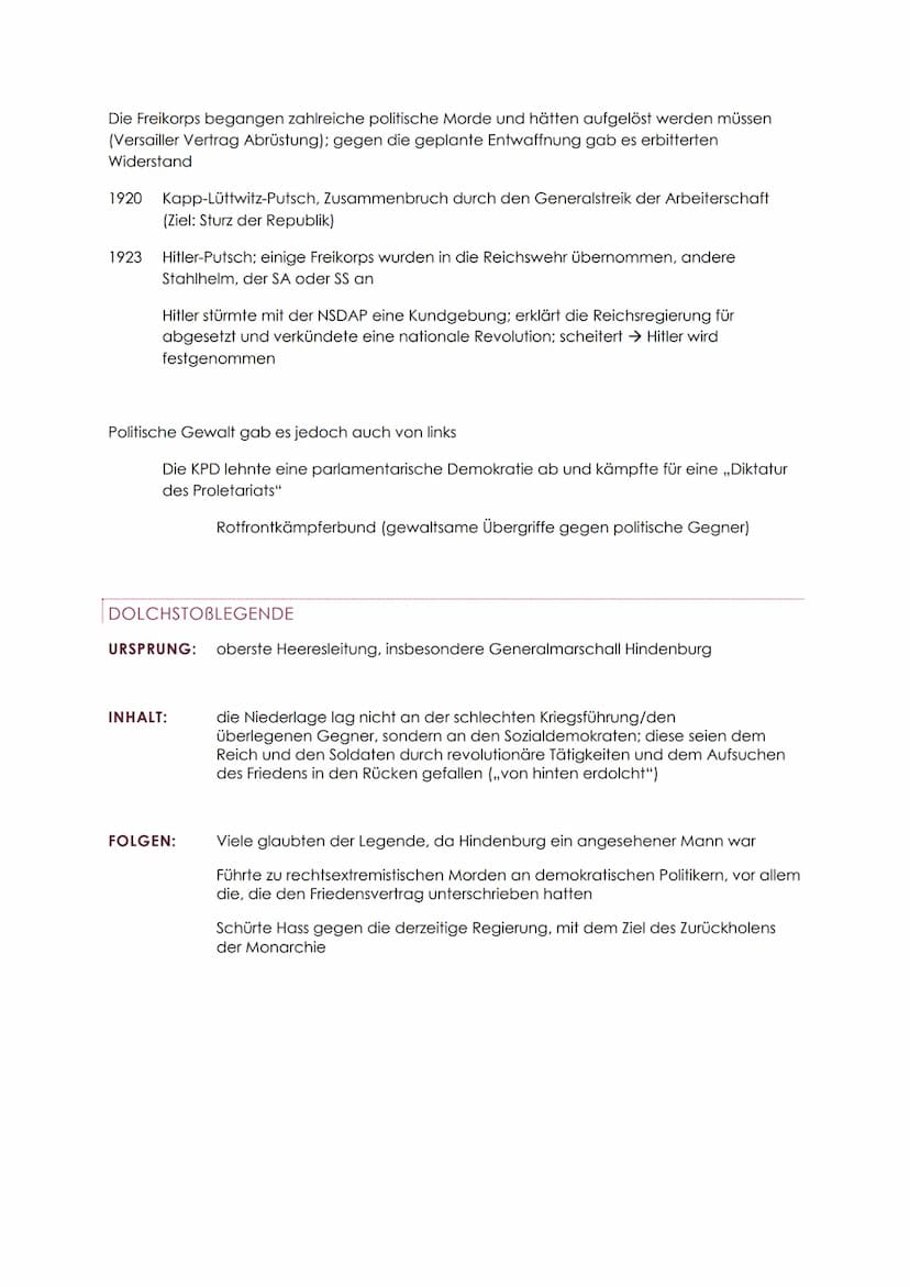 WEIMARER REPUBLIK UND DRITTES
REICH
ZEITSTRAHL
Ende Okto-
ber
9.11.1918
19.1.1919
6.2.1919
Juni 1919
1920
1921
1922
1923
1924
1925
1926
1929