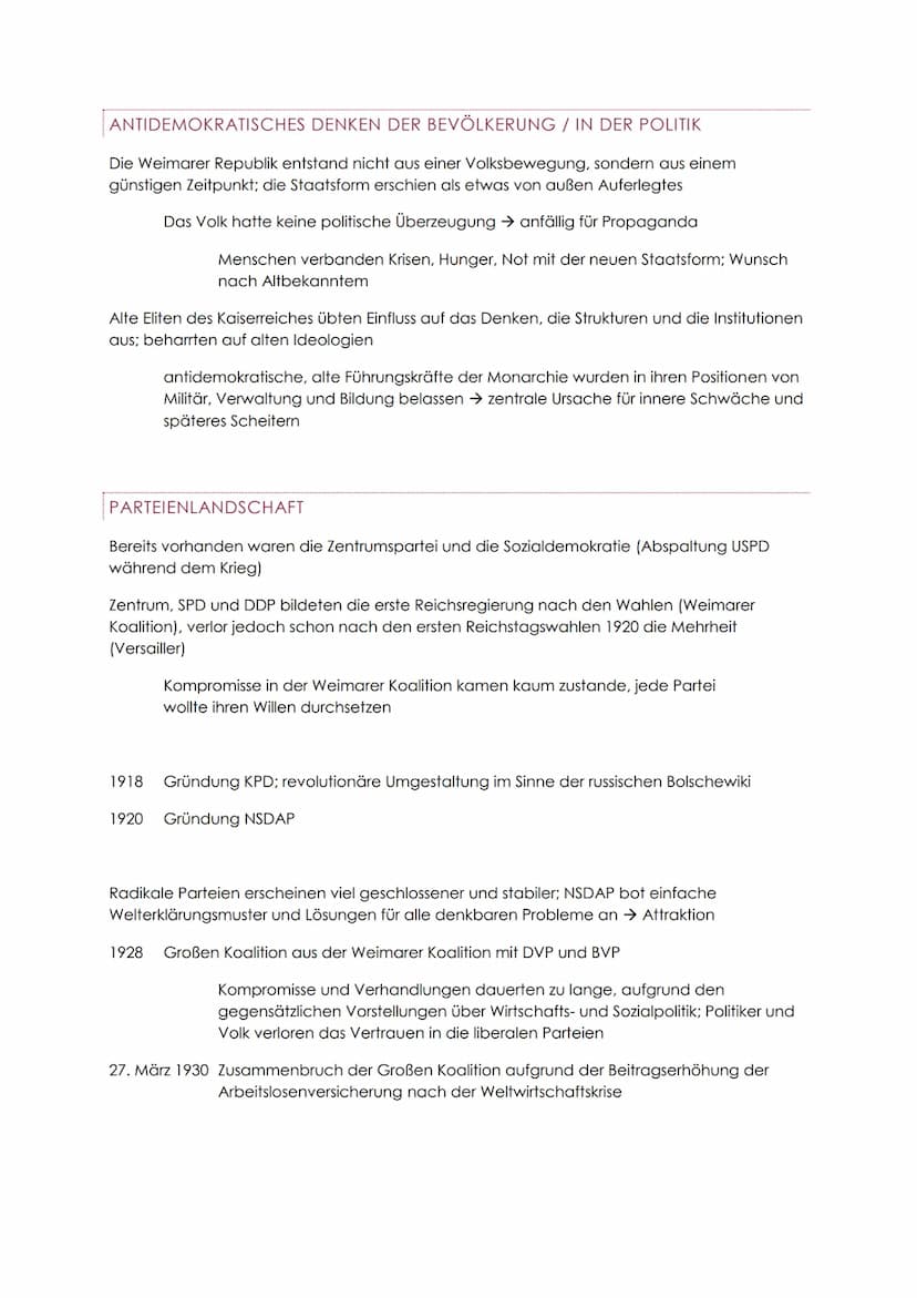 WEIMARER REPUBLIK UND DRITTES
REICH
ZEITSTRAHL
Ende Okto-
ber
9.11.1918
19.1.1919
6.2.1919
Juni 1919
1920
1921
1922
1923
1924
1925
1926
1929