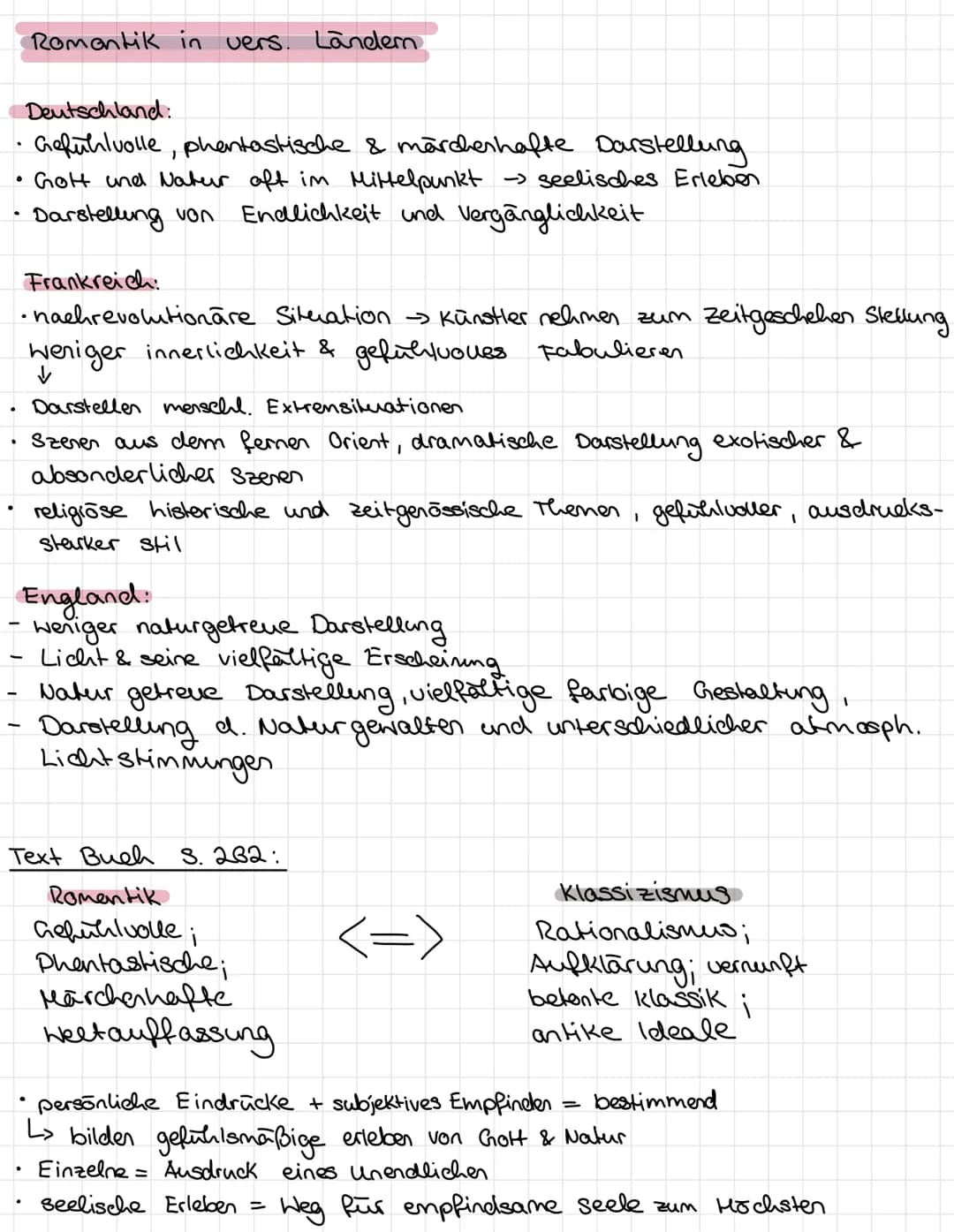 of
& Romantik (1790-1850**
allg. Romantik = weniger Stilbegriff, viel mehr eine Weltanschauung
Geistesbewegung, thematisiert Gefühle & Gedan