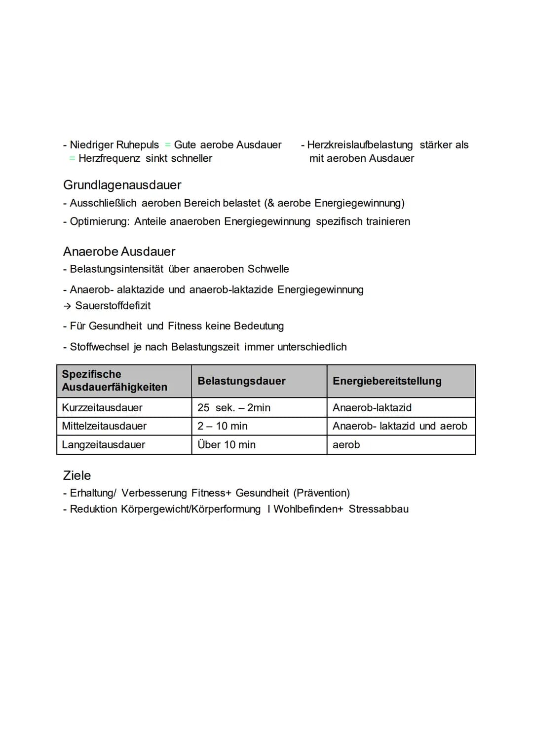 Sport KA
Ausdauer
Ausdauertraining
Physischer Leistungsfaktor im Sport
Spezifische Optimierung
→ 200m Lauf: wie lange hohe Schrittschnelligk