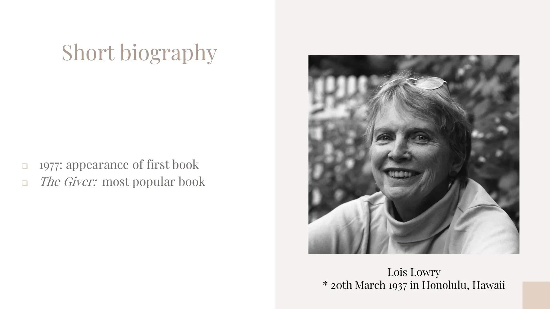 Imagine.... Imagine.... Imagine.... Imagine.... Imagine.... Imagine.... A talk by ...

The Giver

Lois Lowry

The Giver

Klett English Editi