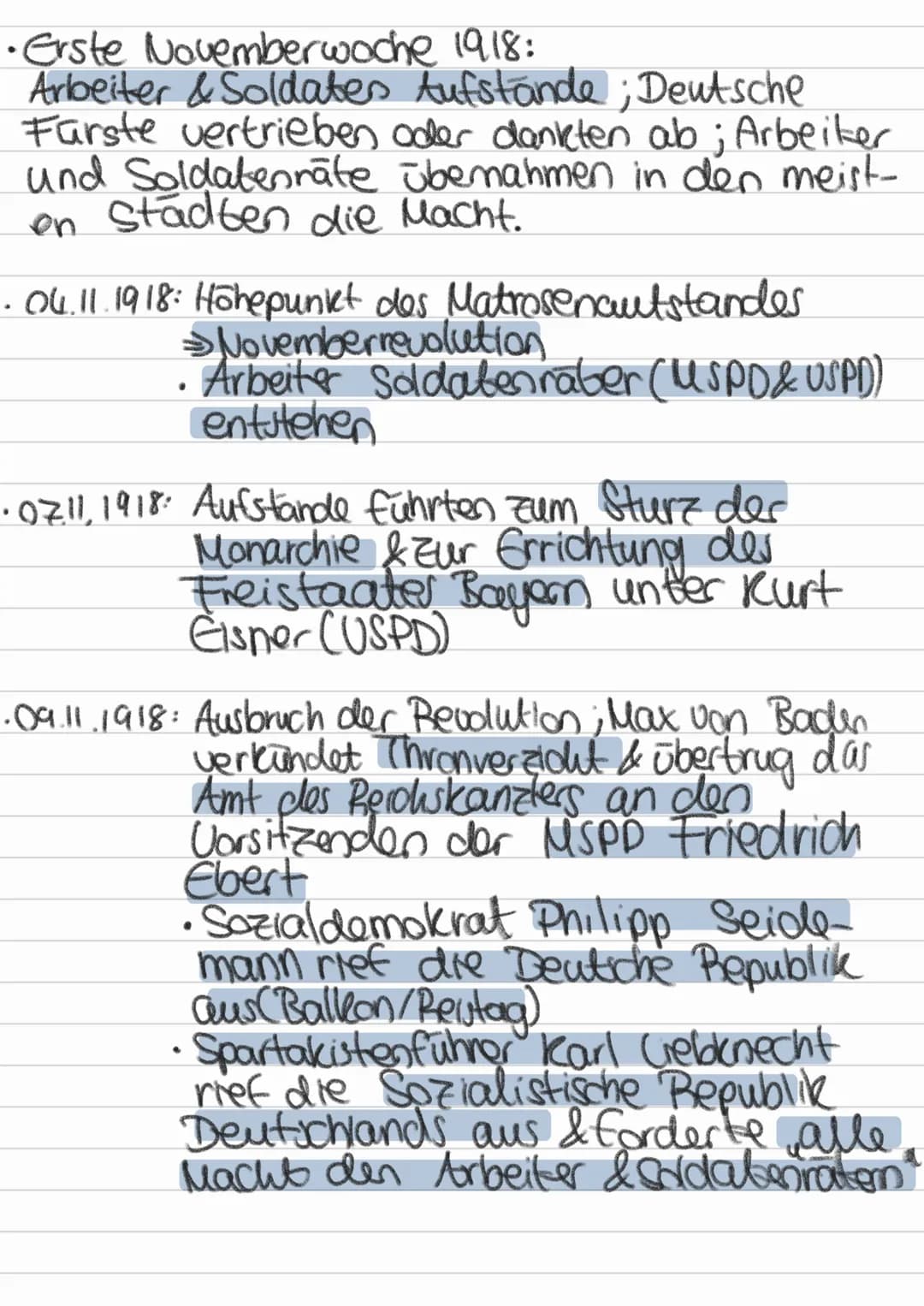 1) Entstehung der Weimarer Republik
• 29.09. 1918: Die Oberste Heeresleitung (OHL)
gesteht die die deutsche
Purederlage des 1. Weltkrieges
>