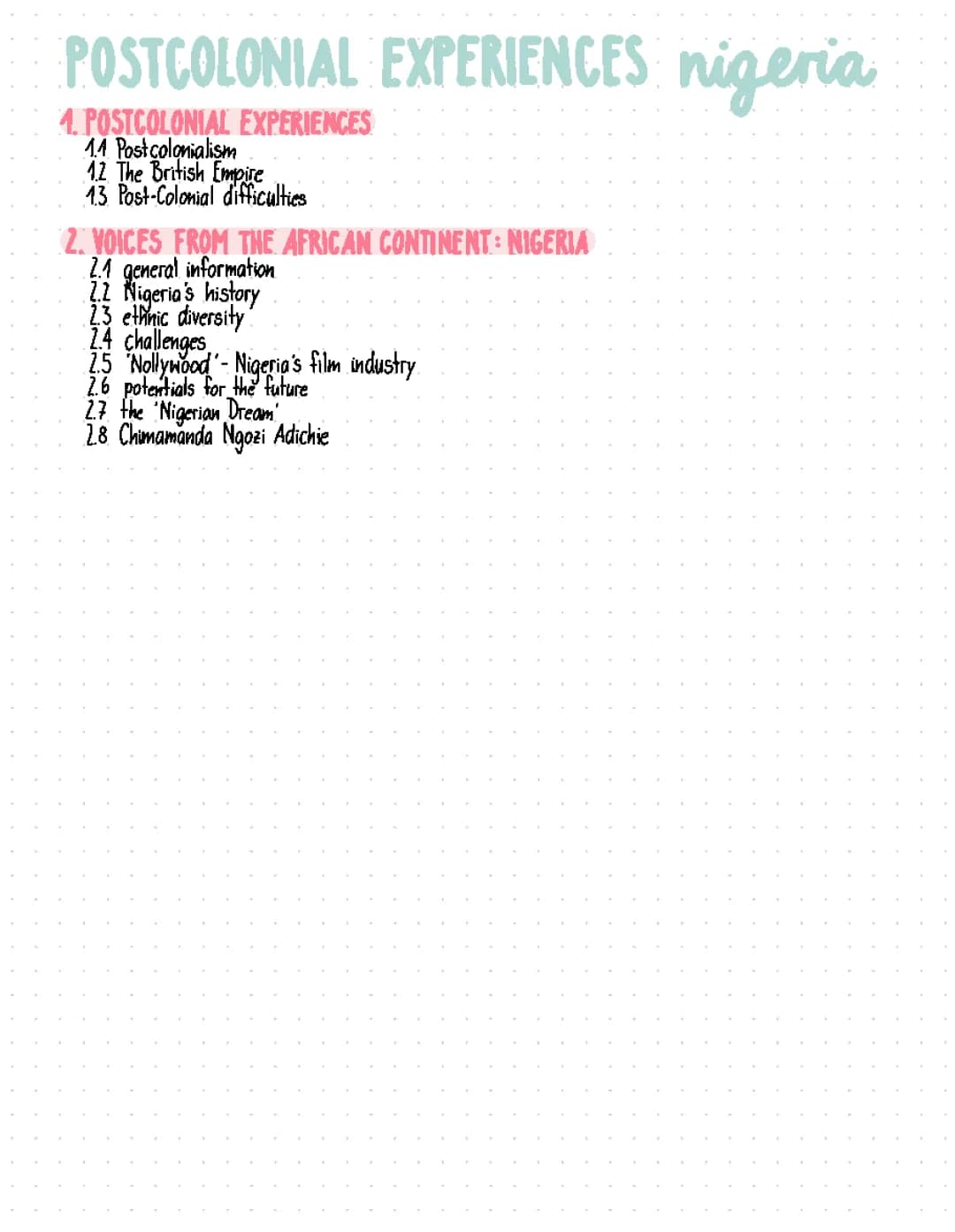 Nigeria (Postcolonial experiences) Zusammenfassung Abi 2022